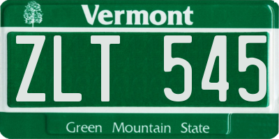 VT license plate ZLT545