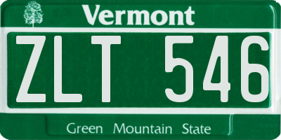 VT license plate ZLT546