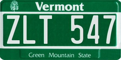 VT license plate ZLT547