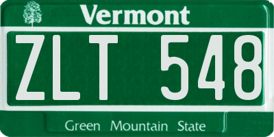 VT license plate ZLT548