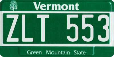 VT license plate ZLT553