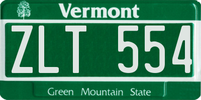 VT license plate ZLT554