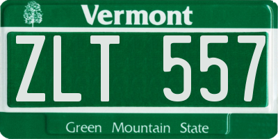 VT license plate ZLT557