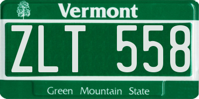 VT license plate ZLT558