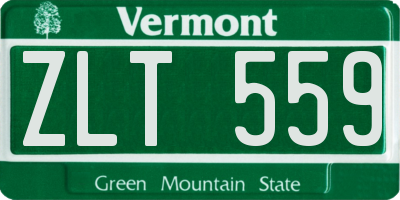 VT license plate ZLT559