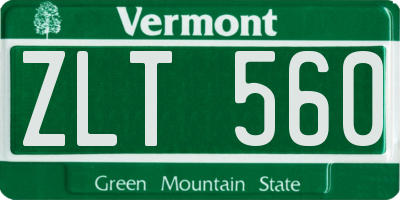 VT license plate ZLT560