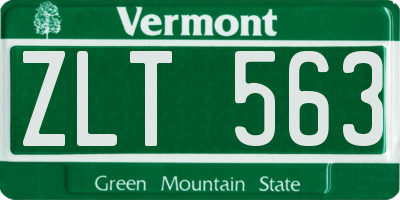 VT license plate ZLT563
