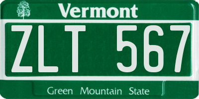 VT license plate ZLT567