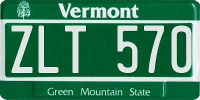 VT license plate ZLT570