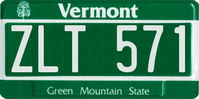 VT license plate ZLT571