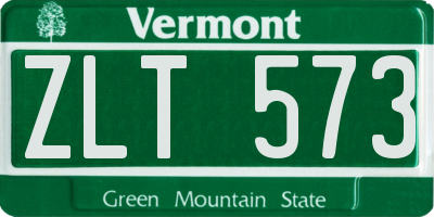 VT license plate ZLT573