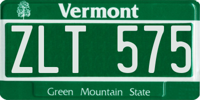 VT license plate ZLT575