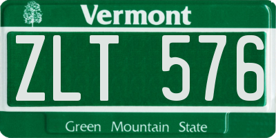 VT license plate ZLT576