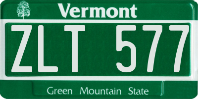 VT license plate ZLT577