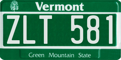VT license plate ZLT581