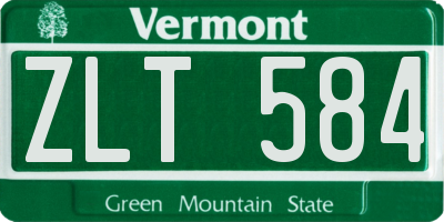 VT license plate ZLT584