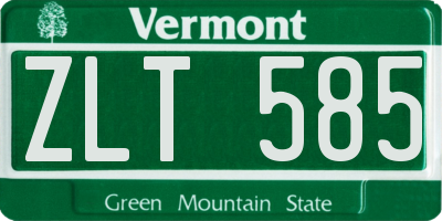 VT license plate ZLT585