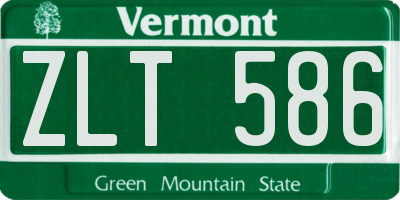 VT license plate ZLT586