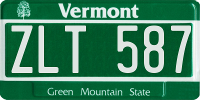 VT license plate ZLT587