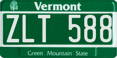VT license plate ZLT588