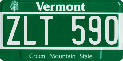 VT license plate ZLT590