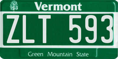 VT license plate ZLT593