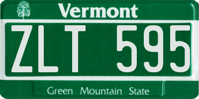 VT license plate ZLT595