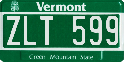 VT license plate ZLT599