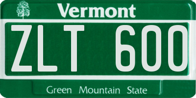 VT license plate ZLT600