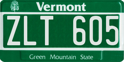 VT license plate ZLT605