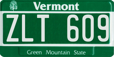 VT license plate ZLT609