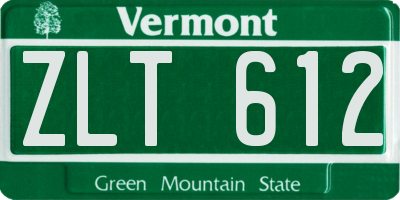VT license plate ZLT612