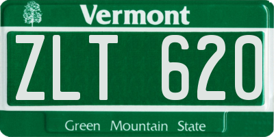 VT license plate ZLT620