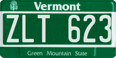 VT license plate ZLT623