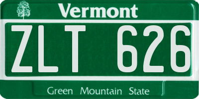 VT license plate ZLT626