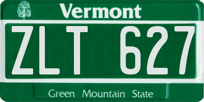 VT license plate ZLT627