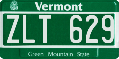 VT license plate ZLT629