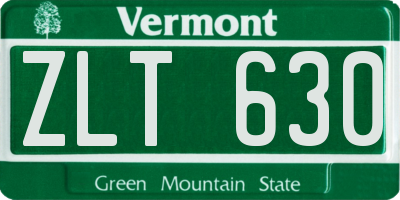 VT license plate ZLT630