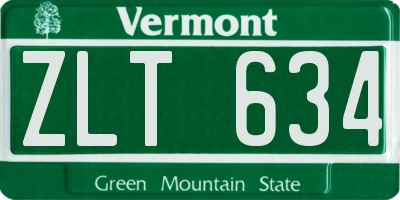 VT license plate ZLT634