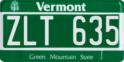 VT license plate ZLT635