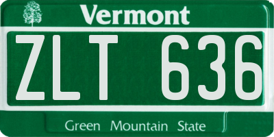 VT license plate ZLT636