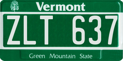 VT license plate ZLT637
