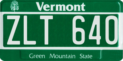 VT license plate ZLT640
