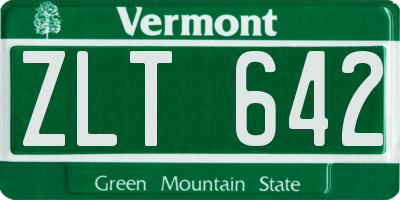 VT license plate ZLT642