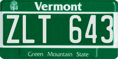 VT license plate ZLT643