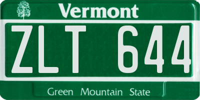VT license plate ZLT644