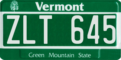 VT license plate ZLT645
