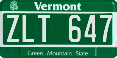 VT license plate ZLT647