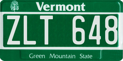 VT license plate ZLT648
