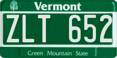 VT license plate ZLT652